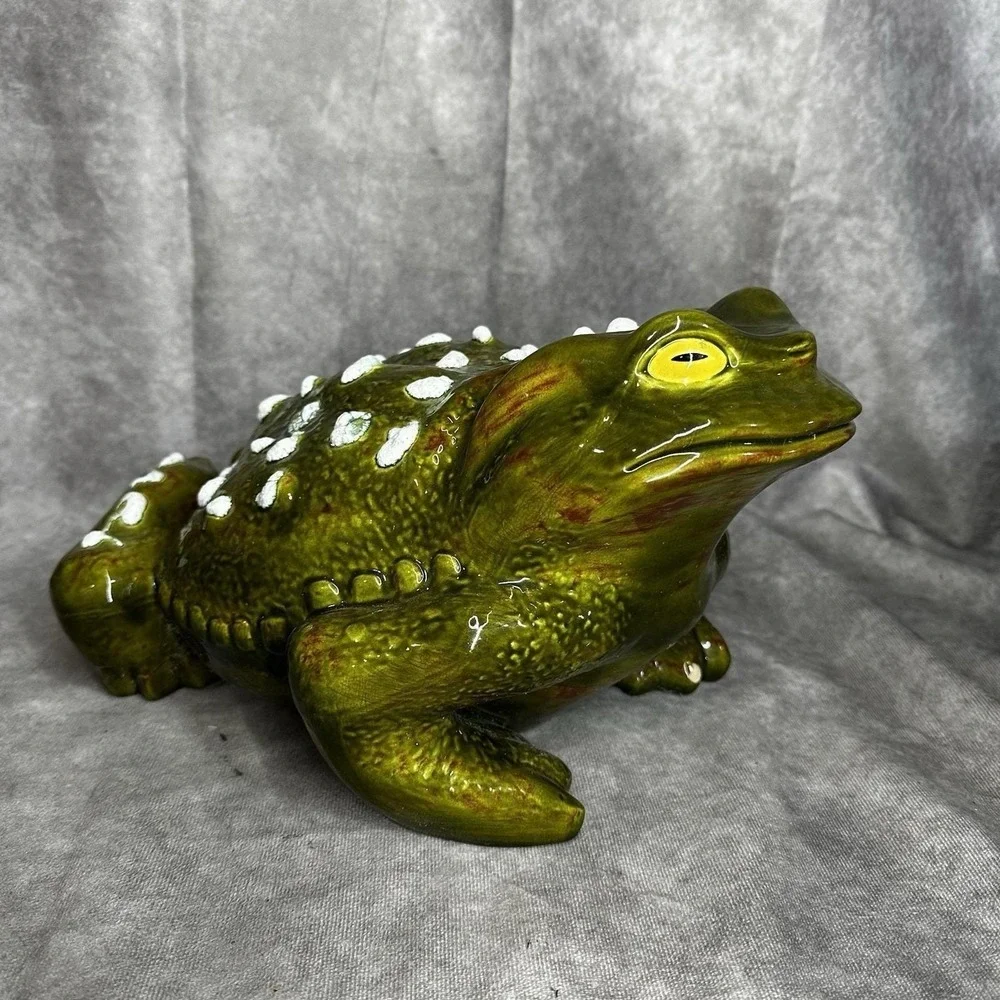 Vintage Arnel 1977 Ceramic Toad Frog Garden Statue Retro Decor 13.5